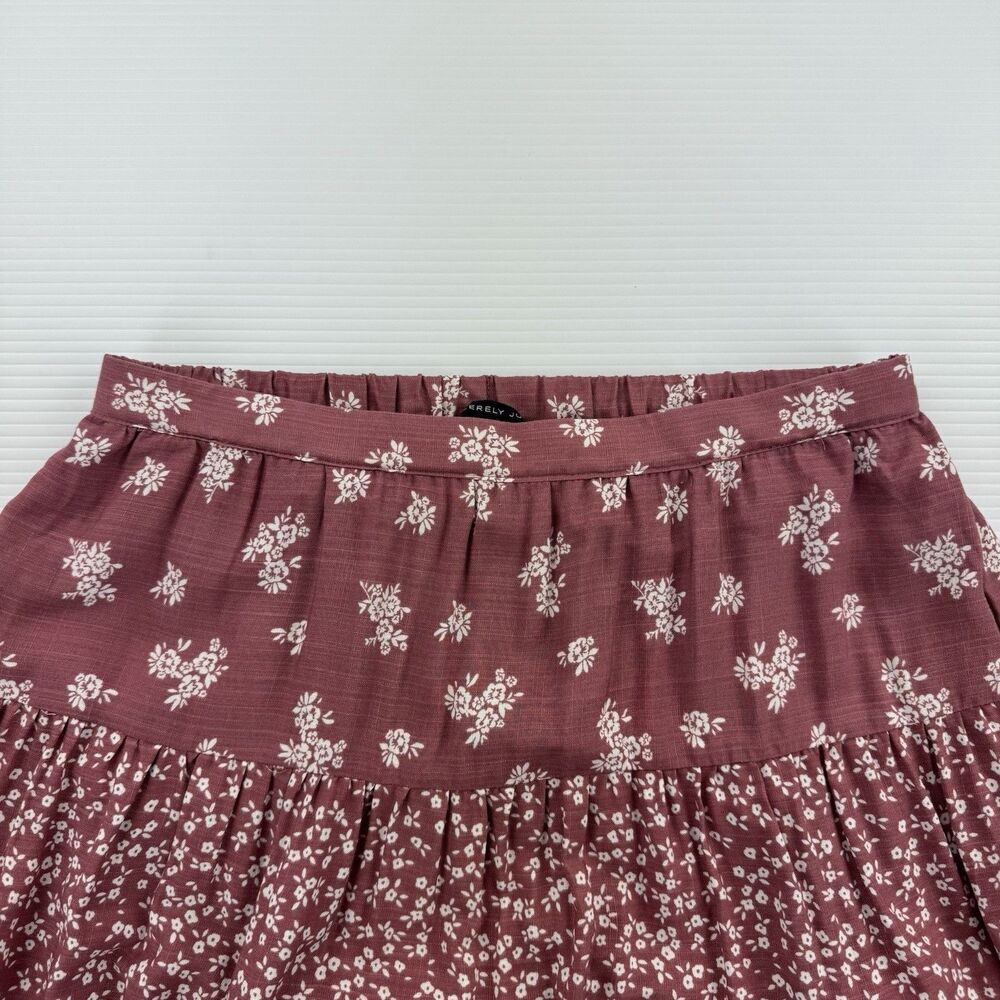 Sincerely Jules Maxi Skirt Large Pink Floral Tiered Boho Rayon Lined Cottagecore - Picture 4 of 9